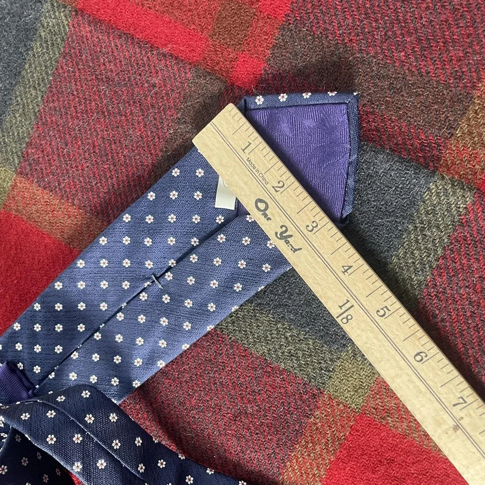 Eton Tie Mens One Size Blue Silk Floral Classic Woven Necktie Made In Italy
